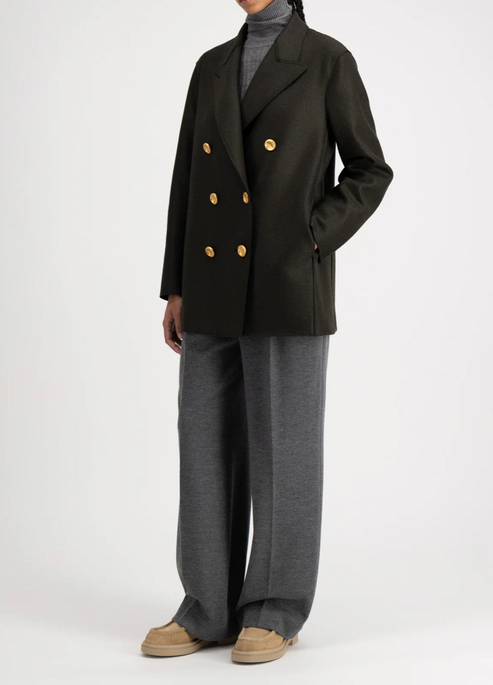 Harris Wharf A2344MLK Slouchy Peacoat