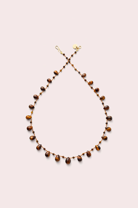 Ivarene Willetta Drops & Beads Red Tiger Eye Necklace