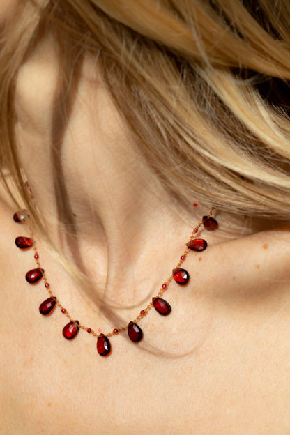 Ivarene Elston Drops & Beads Garnet Necklace