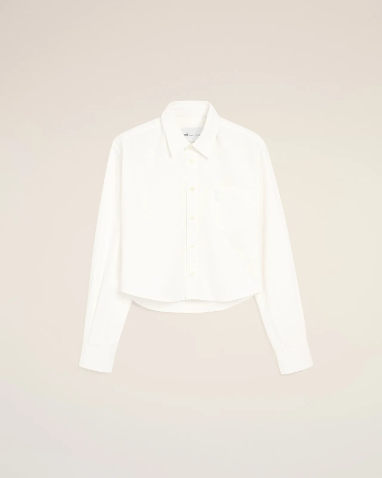 Ami White Cotton Ami de Coeur Cropped Classic Shirt