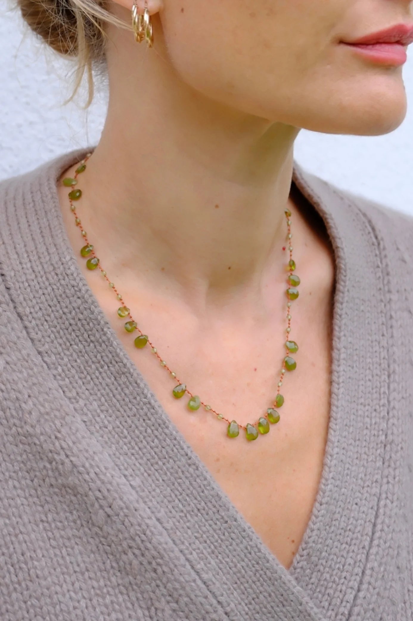 Ivarene Offset Vesuvianite Necklace