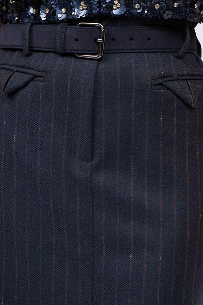Paul & Joe Sixtine Striped Wool Twill Pencil Skirt