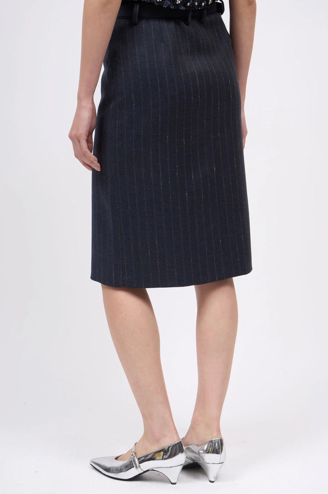 Paul & Joe Sixtine Striped Wool Twill Pencil Skirt