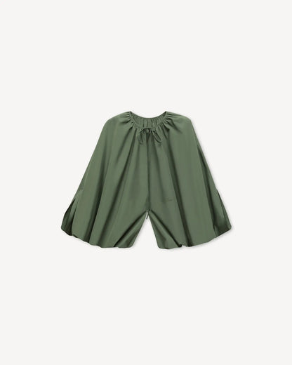 Kenzo Oversized Pleated Blouse in Cotton Poplin