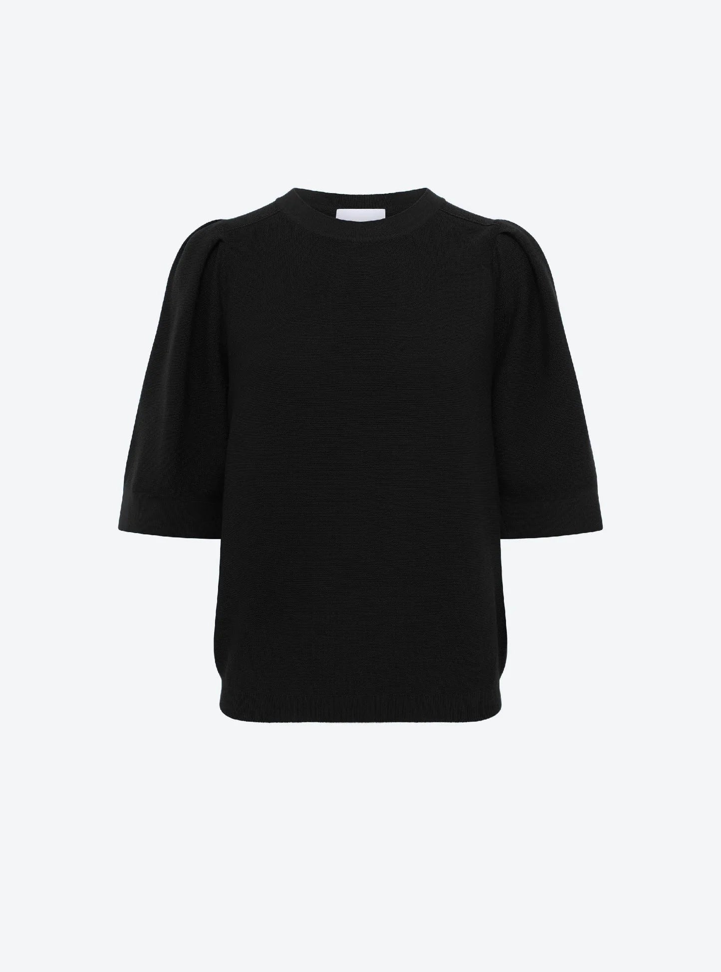 Molli Tournesol Pleated Elbow-Length Sleeved Knit Top