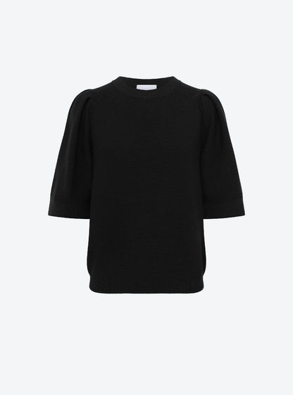 Molli Tournesol Pleated Elbow-Length Sleeved Knit Top