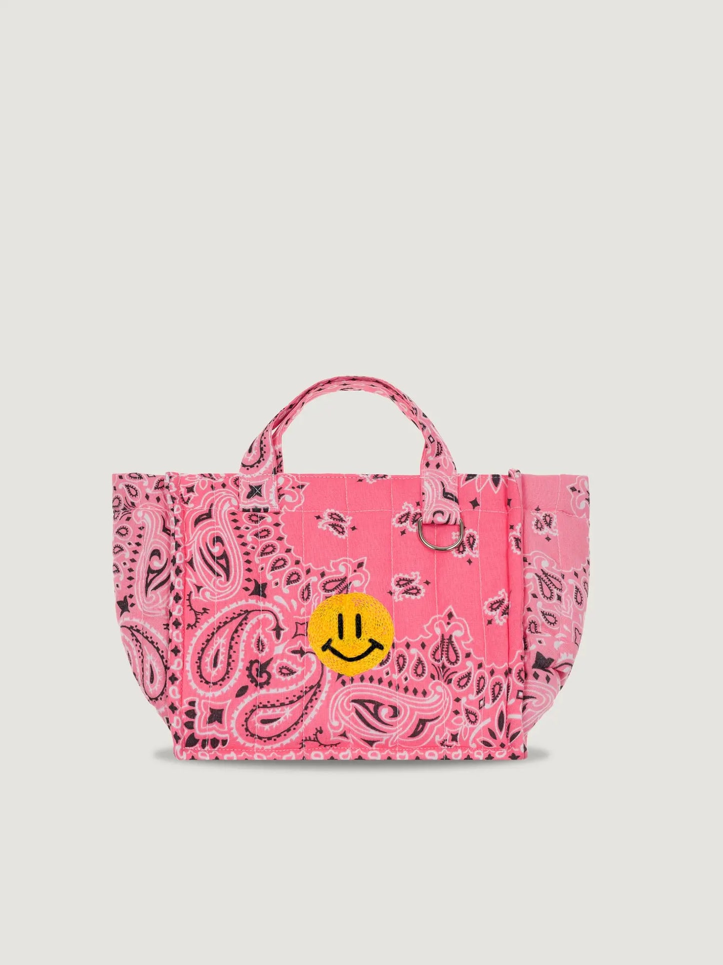 Call It By Your Name Mini Quilted Cabas Tote Bag - Happy Face
