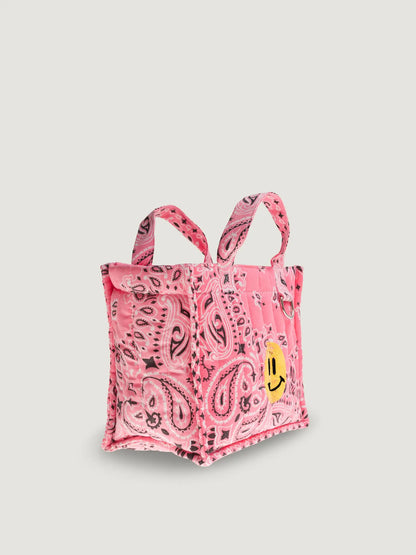 Call It By Your Name Mini Quilted Cabas Tote Bag - Happy Face