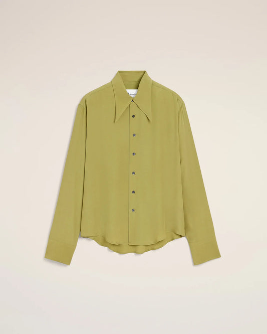 Ami Long Sleeve Adjusted Shirt with Sharp Collar