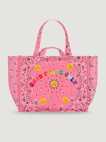 Call It By Your Name Maxi Quilted Cabas Tote Bag - Good Times Only