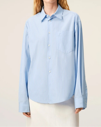 Ami Blue Long Sleeve Boxy Shirt