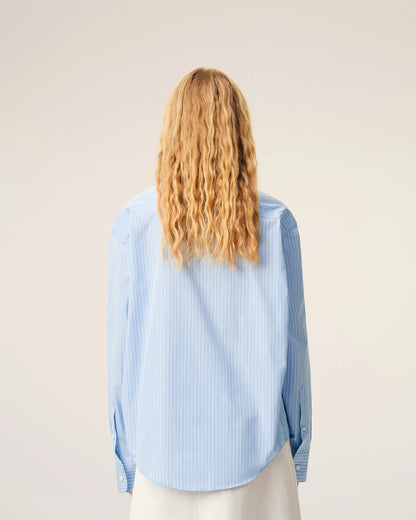Ami Blue Long Sleeve Boxy Shirt