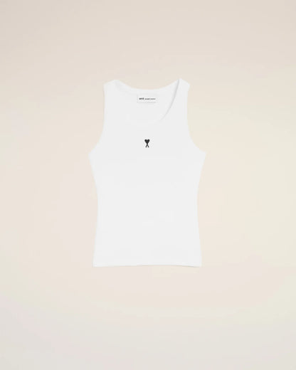 Ami White Cotton Ami de Coeur Tank Top