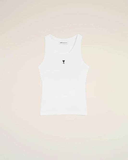 Ami White Cotton Ami de Coeur Tank Top