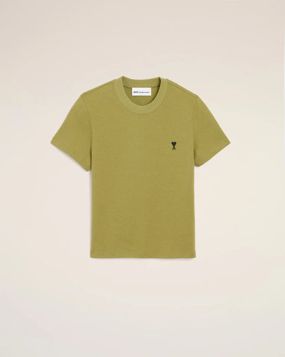 Ami Green Ami de Coeur Cropped T-Shirt