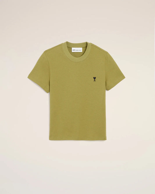 Ami Green Ami de Coeur Cropped T-Shirt