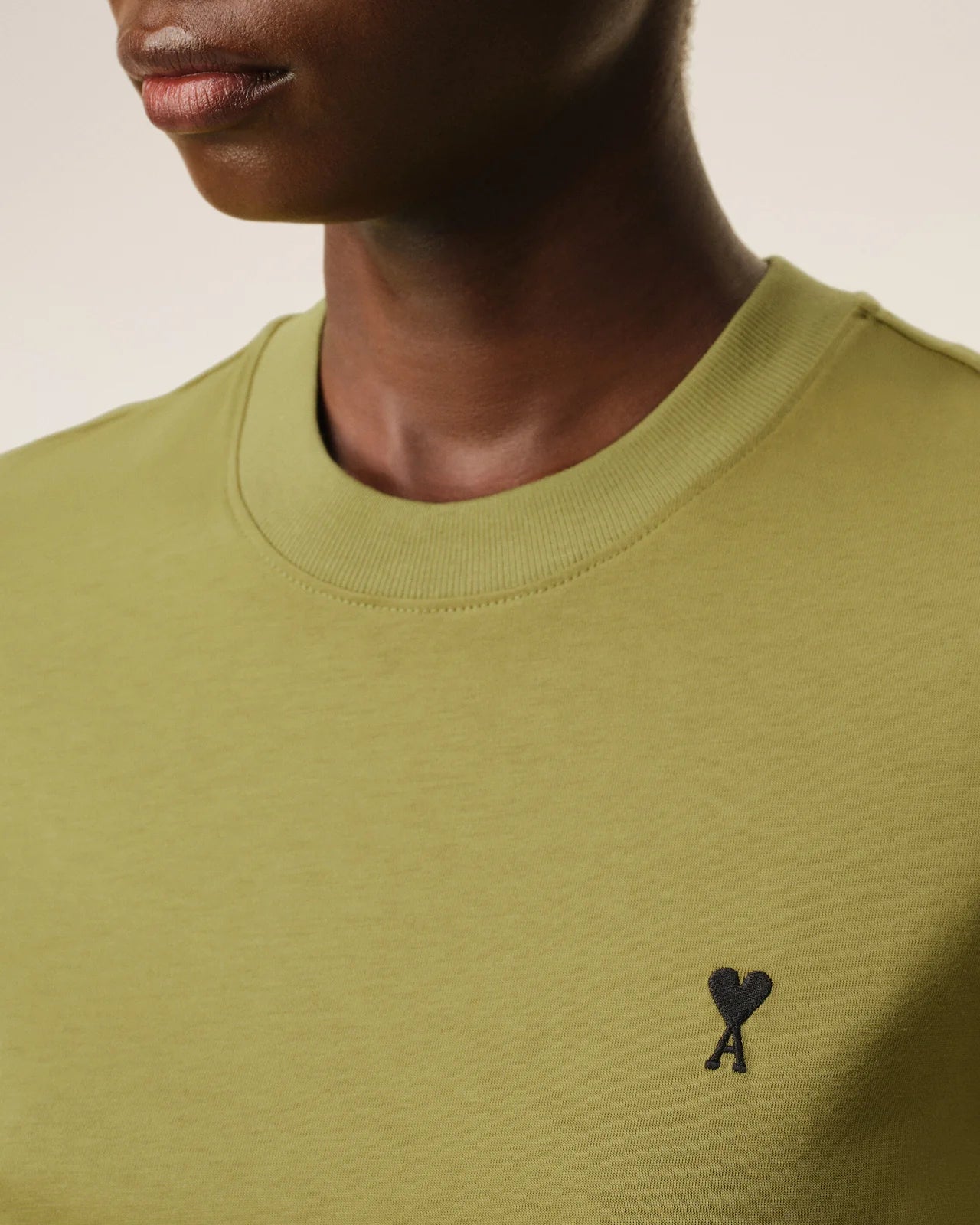 Ami Green Ami de Coeur Cropped T-Shirt