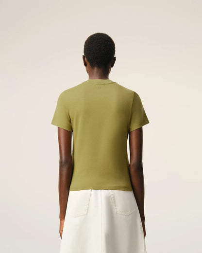 Ami Green Ami de Coeur Cropped T-Shirt