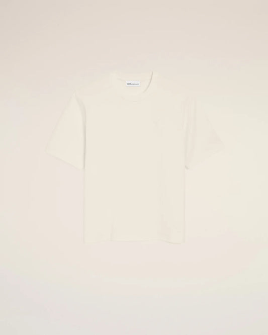 Ami White Cotton Ami de Coeur Embossed T-Shirt