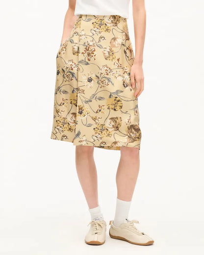 Kenzo Wildflower Silk Wrap Midi Skirt