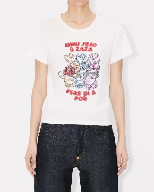 Kenzo Cartoon Embroidered T-Shirt in Cotton