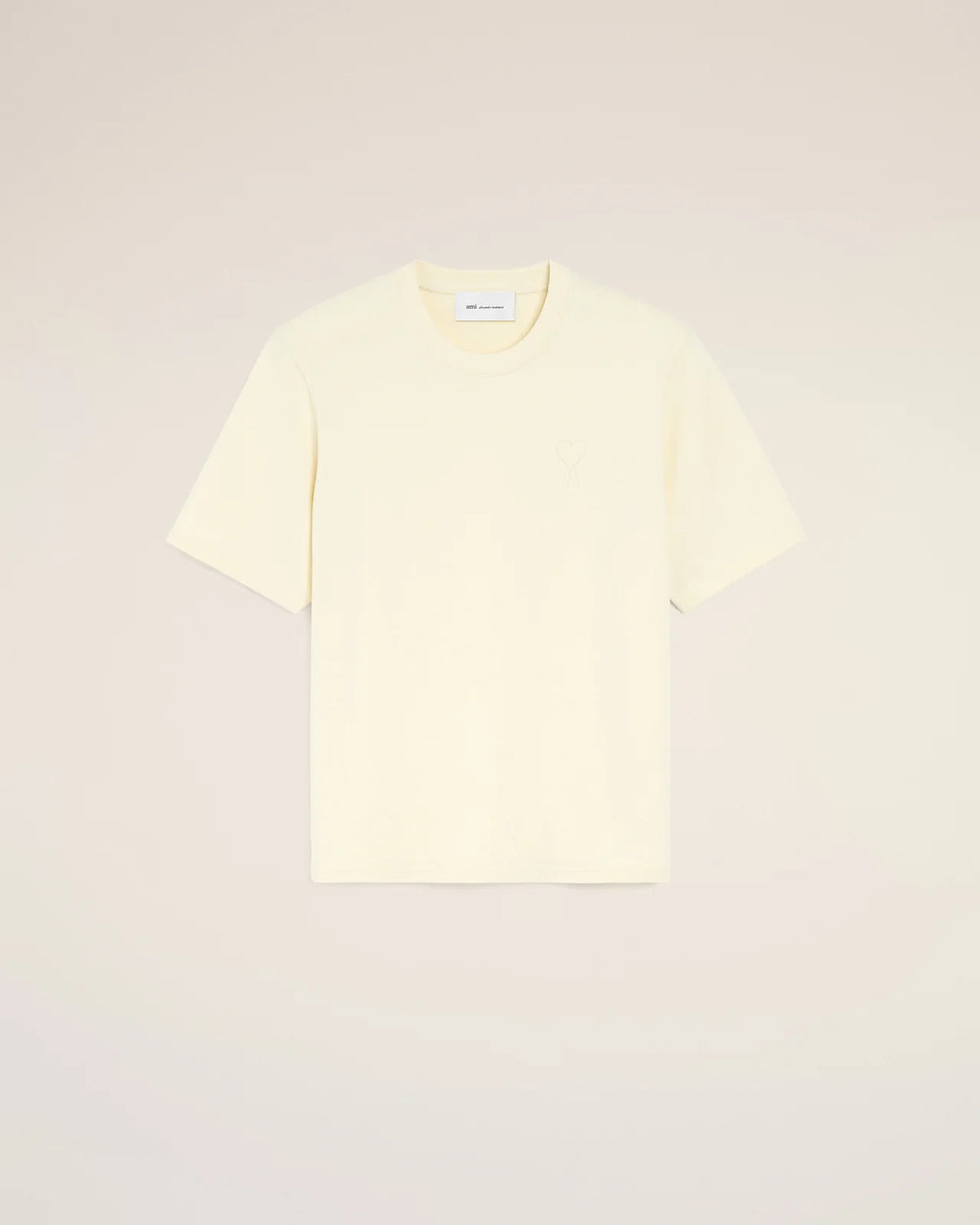 Ami Ivory Cotton T-Shirt with Embossed Ami de Coeur
