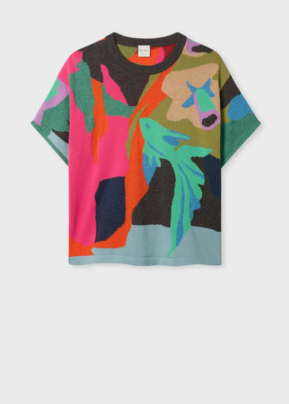 Paul Smith Knitted 'River Collage' Short Sleeve Top - V11247