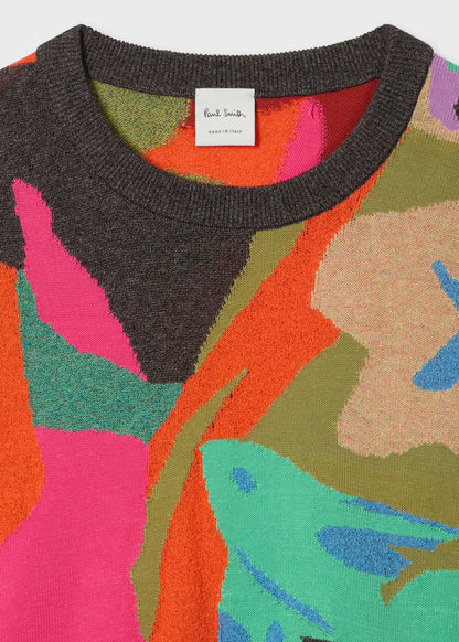 Paul Smith Knitted 'River Collage' Short Sleeve Top - V11247