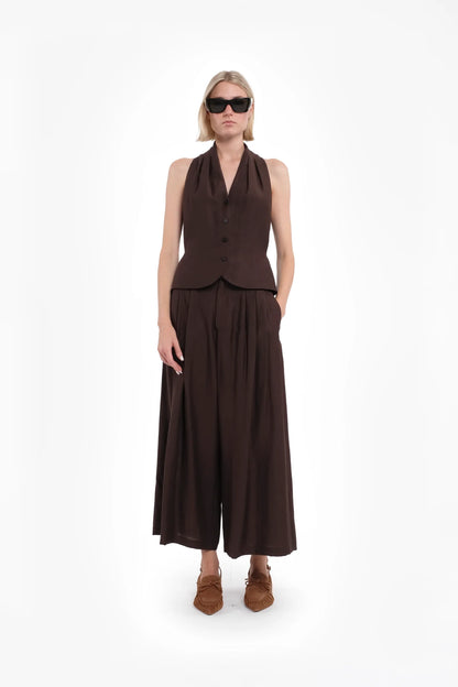 Tela Cedro Linen Viscose Vest with Buttons