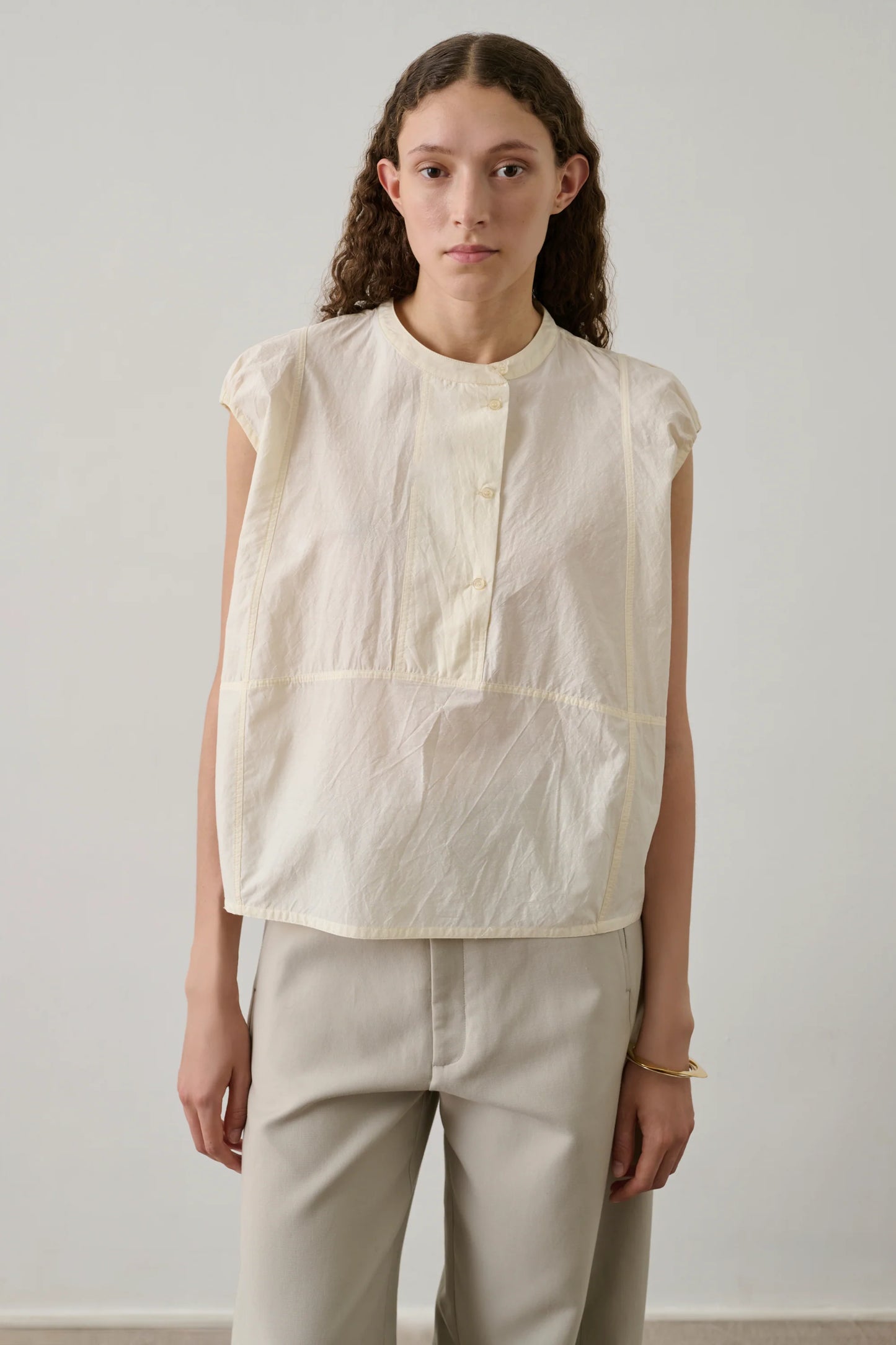 Soeur Danube Blouse in Crinkled Poplin