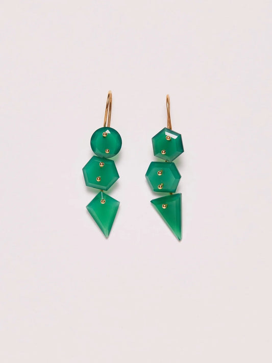 Ivarene Ewing Earrings - Green Onyx - Large