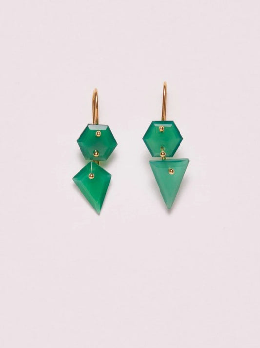 Ivarene Ewing Earrings - Green Onyx - Small