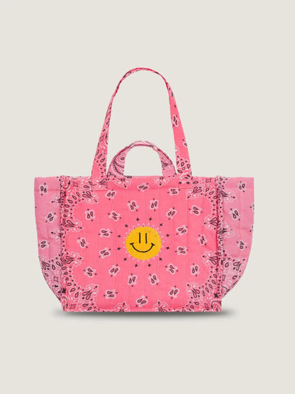 Call It By Your Name Medium Quilted Tote Bag - Happy Face