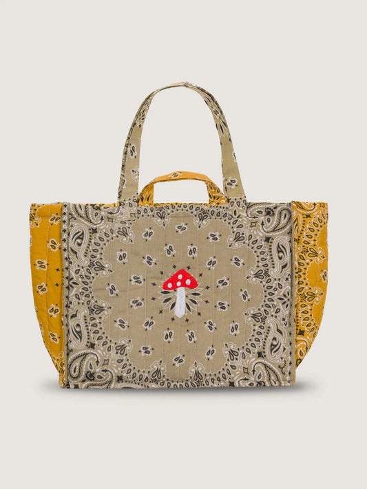 Call It By Your Name Maxi Quilted Tote Bag - Mushroom