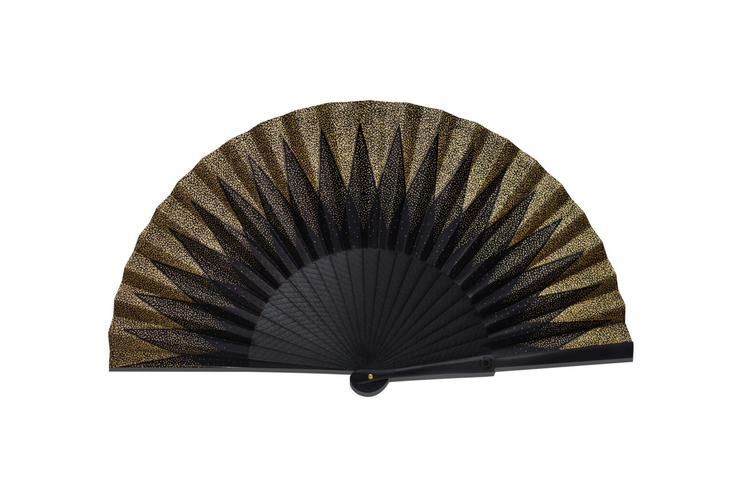 Duvelleroy Black and Gold Point de Hongrie Hand Fan
