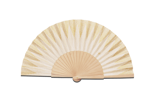 Duvelleroy Ivory and Gold Point de Hongrie Hand Fan