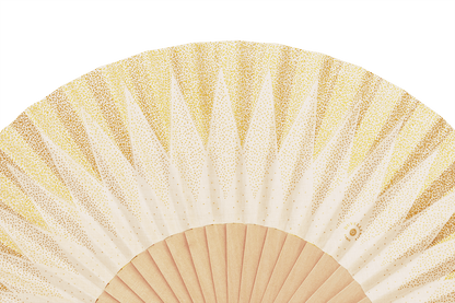 Duvelleroy Ivory and Gold Point de Hongrie Hand Fan