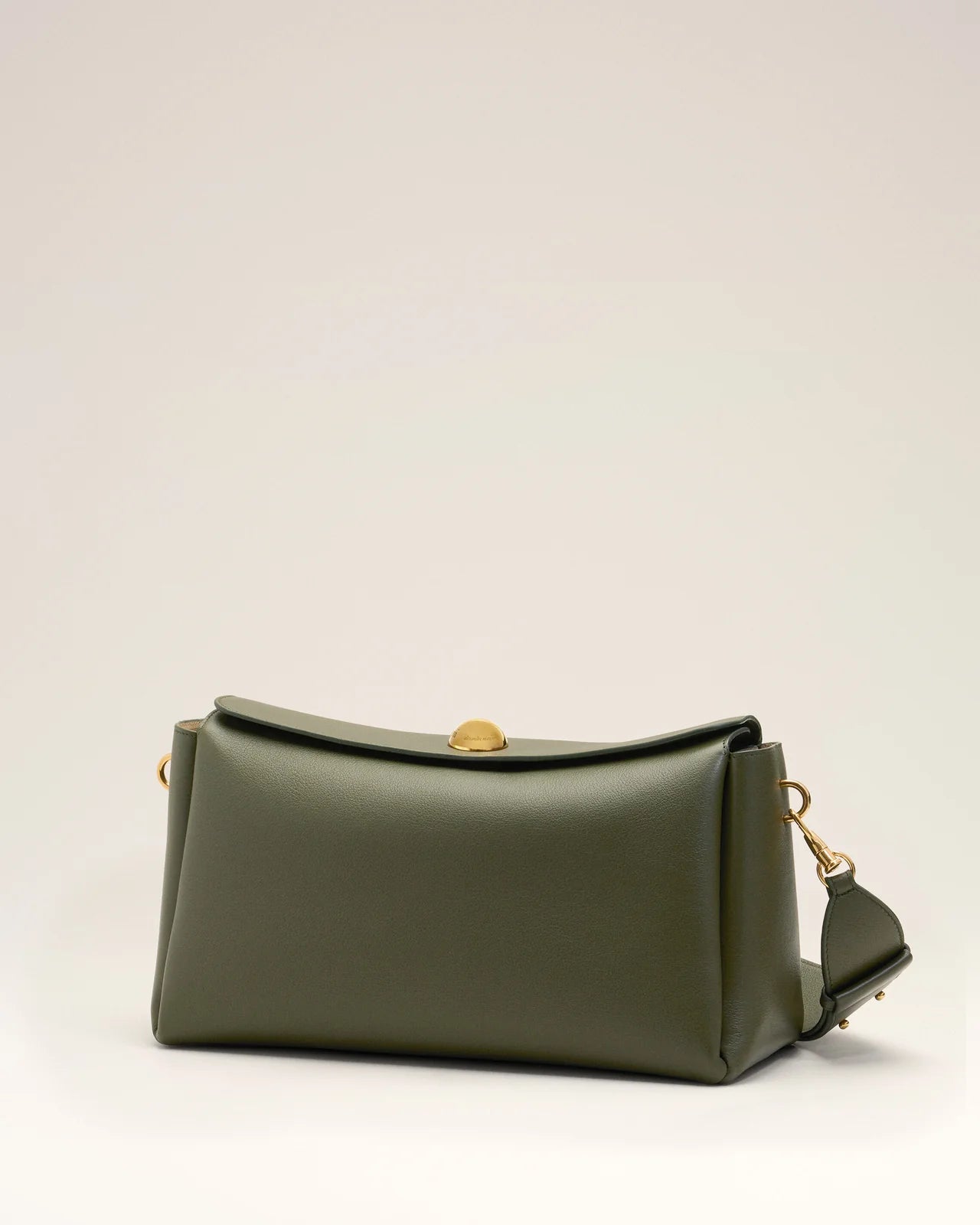 Ami Dark Khaki Leather Carrousel Medium Bag