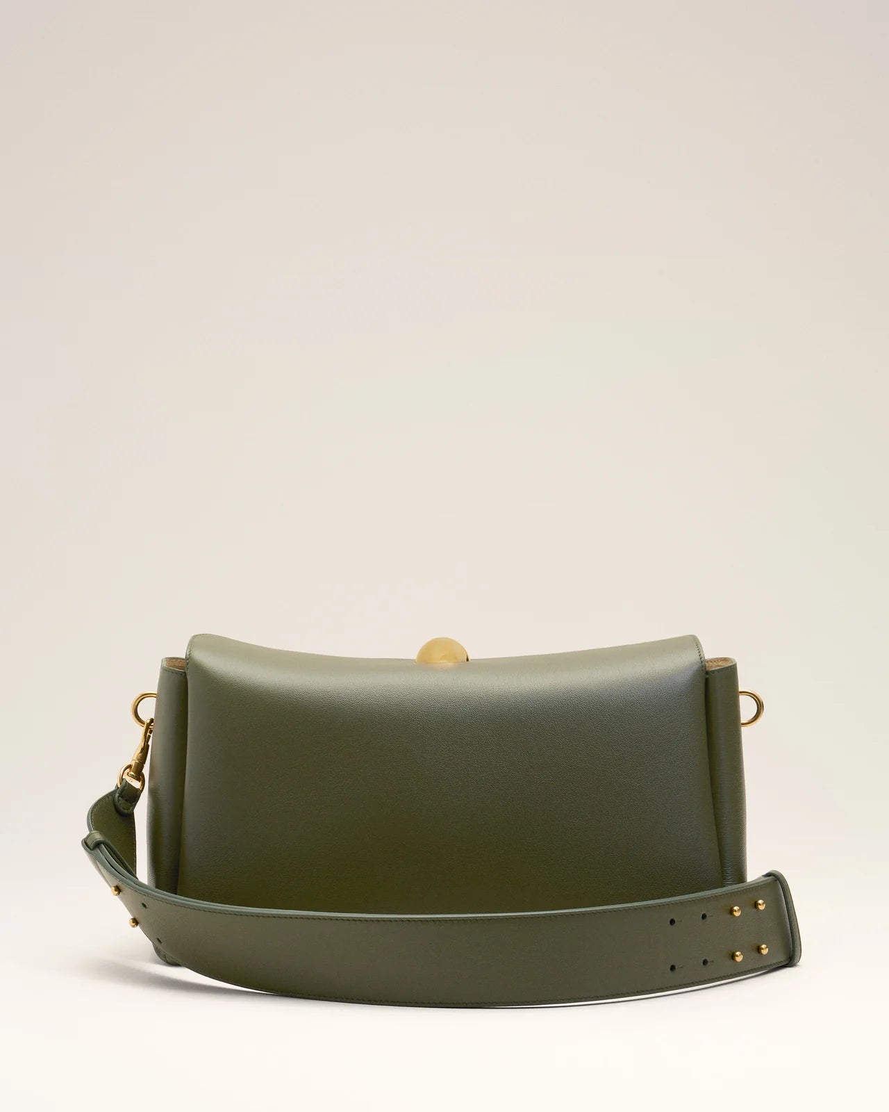 Ami Dark Khaki Leather Carrousel Medium Bag