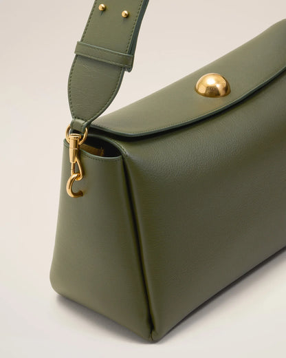 Ami Dark Khaki Leather Carrousel Medium Bag