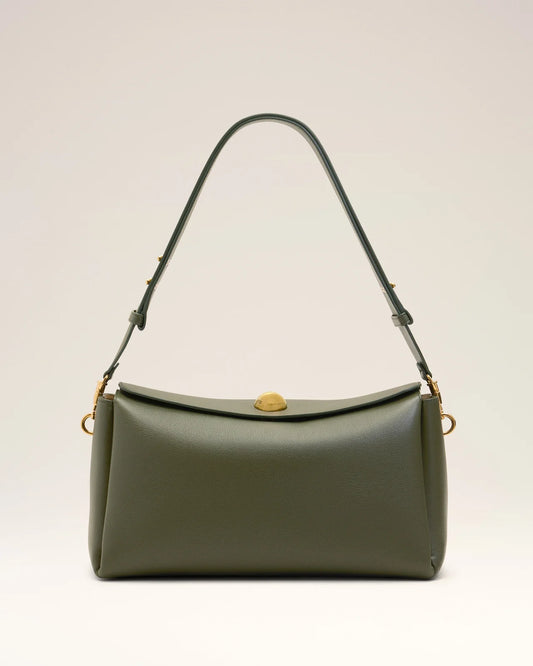 Ami Dark Khaki Leather Carrousel Medium Bag