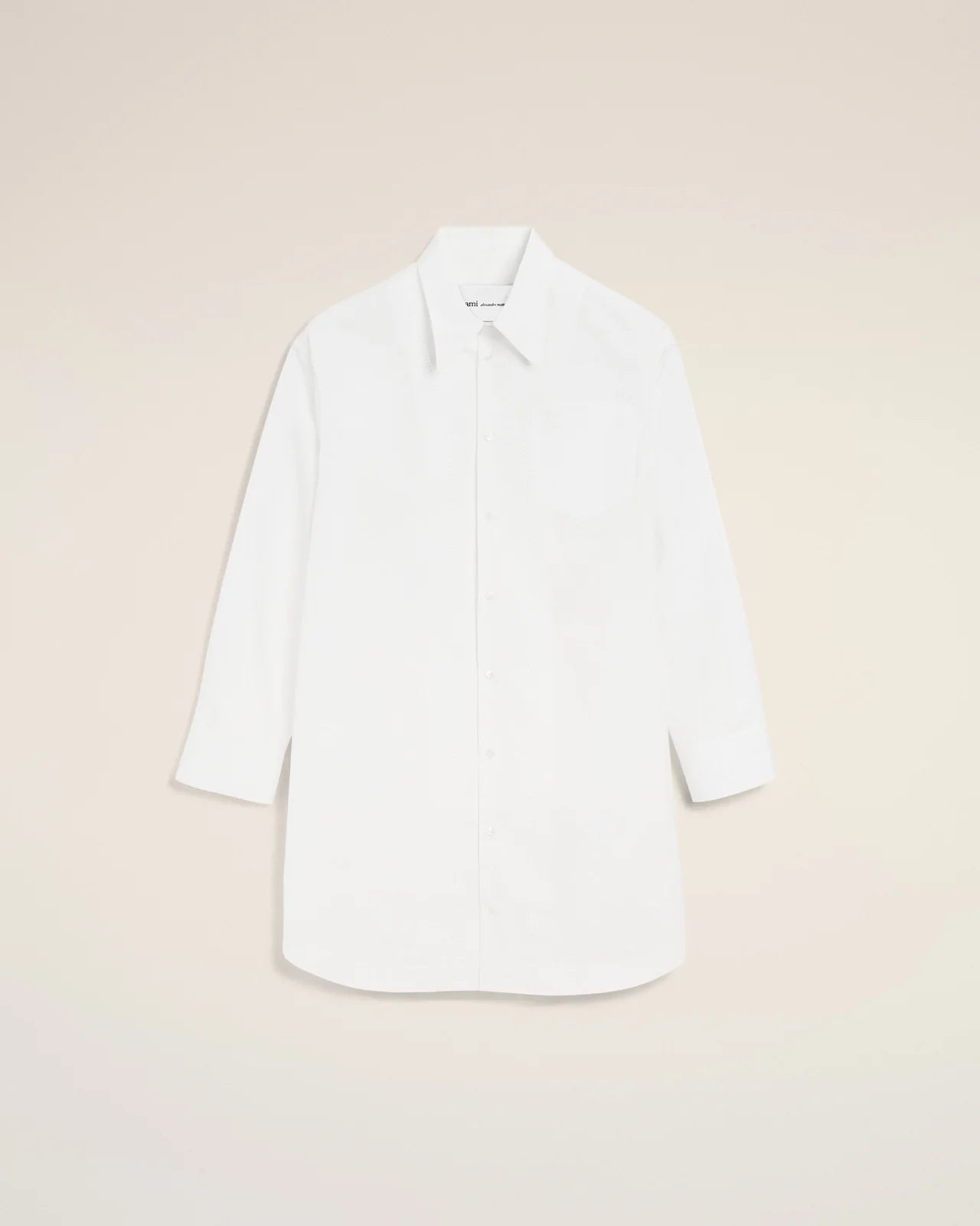 Ami White Cotton Ami de Coeur Wide Shirt Dress