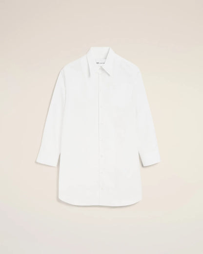 Ami White Cotton Ami de Coeur Wide Shirt Dress
