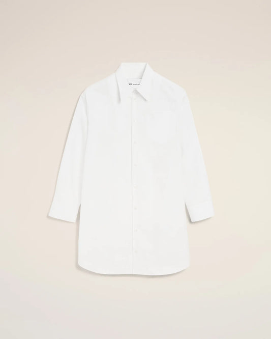 Ami White Cotton Ami de Coeur Wide Shirt Dress