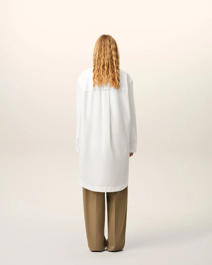 Ami White Cotton Ami de Coeur Wide Shirt Dress