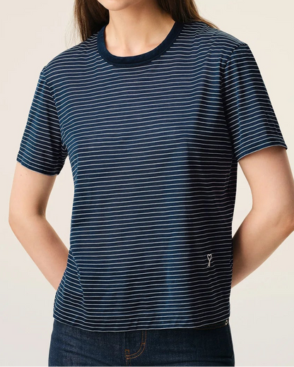 Ami Blue Striped Cotton Ami de Coeur T-Shirt
