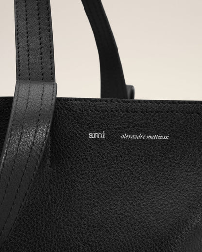 Ami Leather Midi Tote Bag