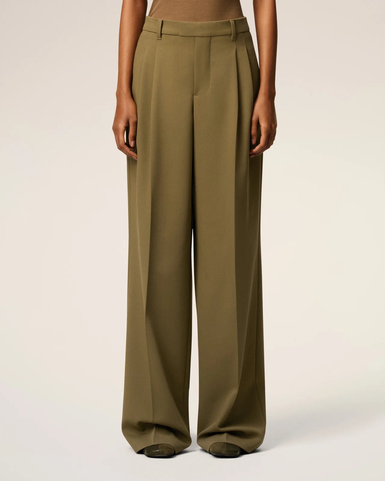 Ami Wool Tabs Wide Trousers