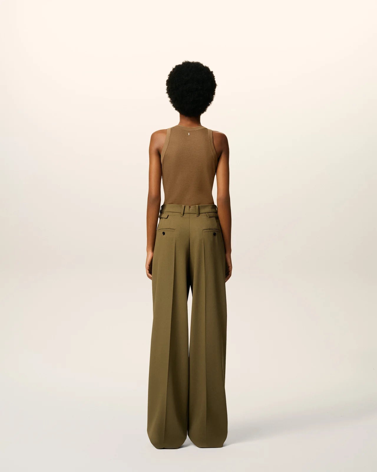 Ami Wool Tabs Wide Trousers
