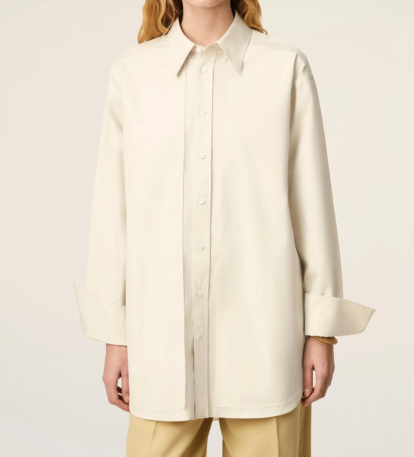 Ami Raw Edged Stitching Oversized Shirt